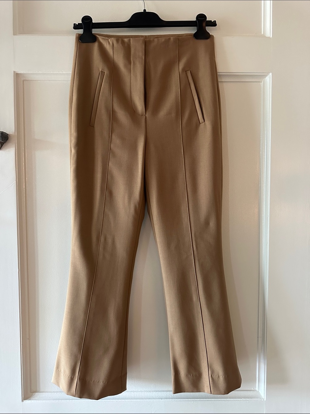 Veronica Beard Tailored Cropped Camel Dress Pants